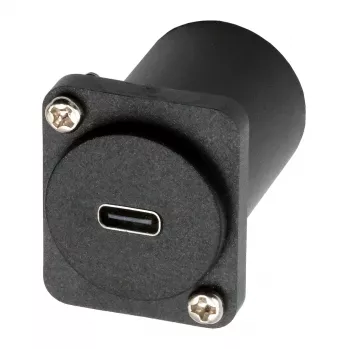 EXSYS D-tyypin USB-C liitäntä liitäntään adapteri, USB 3.2 Gen 1, paneeliasennus, musta (EX-49158)
