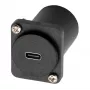 EXSYS D-tyypin USB-C liitäntä liitäntään adapteri, USB 3.2 Gen 1, paneeliasennus, musta (EX-49158)