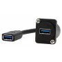 EXSYS EX-49165 D-tyypin asennettava USB-A liitäntä liitäntään kaapeliadapteri, USB 3.2 Gen 1, 20 cm