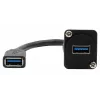 EXSYS EX-49165 D-tyypin asennettava USB-A liitäntä liitäntään kaapeliadapteri, USB 3.2 Gen 1, 20 cm