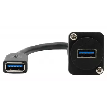 EXSYS EX-49165 D-tyypin asennettava USB-A liitäntä liitäntään kaapeliadapteri, USB 3.2 Gen 1, 20 cm
