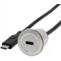 EXSYS EX-49183 asennusadapteri metalli, USB-C liitäntä pistokkeeseen, USB 3.2 Gen 1, 30 cm