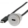 EXSYS EX-49183 asennusadapteri metalli, USB-C liitäntä pistokkeeseen, USB 3.2 Gen 1, 30 cm