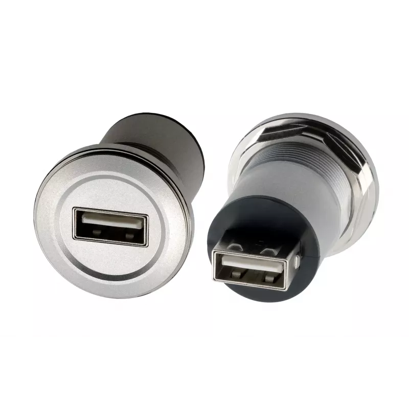 EXSYS EX-49191 asennettava USB-2.0-adapteri, USB-A liitäntä USB-A liitäntään, metalli