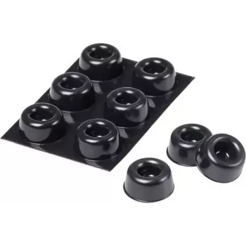 3M SJ 5009 MPBB itseliimautuvat pyöreät tassut, musta, 22,3 mm halkaisija x 10,1 mm korkeus, 6 kpl