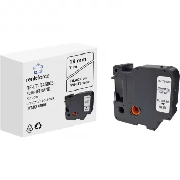 Renkforce RF-LT-D45803 yhteensopiva DYMO D1 merkintänauhakasetti, 19 mm, valkoinen/musta, 7 m RF-6027838
