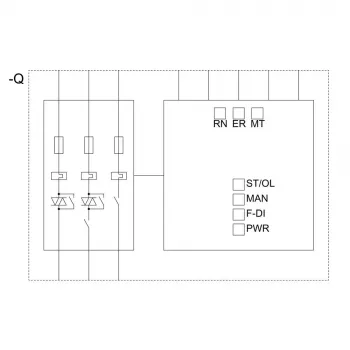 Siemens SIRIUS 3RK1 moottorikäynnistin 3RK1308-0CE00-0CP0, 0,3-1,25 A, DOL, 3-napainen, 200 V AC