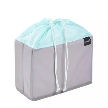 keeeper nea hedelmä- ja vihannespussi, 9 litraa, harmaa/aquamarine, kiristysnyöri, taitettava, elintarvikekelpoinen, 1 kpl 1229562400000