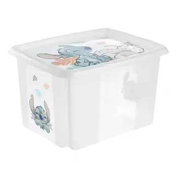 keeeper säilytyslaatikko karolina Stitch, 30 litraa kääntyvä/pinottava laatikko kannella, PP, läpinäkyvä, 1 kpl 1223800131900