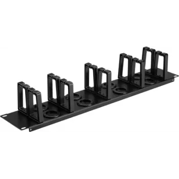 Renkforce RF-7116968 19 tuuman rack-kaapelinhallintapaneeli 2U 360° käännettävät kaapelipidikkeet musta