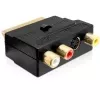 Wentronic Goobay SCART-sovitin, SCART-uros 3 RCA naaras + 4-pin Mini-DIN naaras, musta 50499