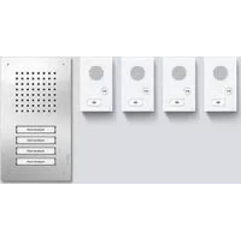 Siedle SET CLAB 850-4 E/W audio-sarja Classic ruostumaton teräs/valkoinen (210010048-00)