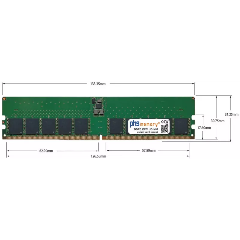 PHS-memory 48GB DDR5 ECC UDIMM 5600MHz PC5-44800E muistimoduuli Asus TUF Gaming B650M-PLUS WIFI SP570372