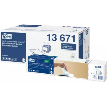 TORK Xpressnap Snack® paperiservetti 13671, 1-kerroksinen valkoinen, 200 servettiä per pakkaus, 8 pakkausta (yhteensä 1600)