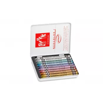 Caran d'Ache Neocolor I Metallic vahaliidut, 10 kpl:n sarja, pyöreä paperikääreellä 7004.310