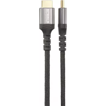 SpeaKa Professional HDMI-liitäntäkaapeli 0,50 m harmaa metallikotelo 4K UHD SP-13125596