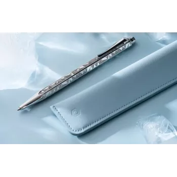 Caran d'Ache Ecridor Alpine Frost kuulakärkikynä ja painokynä setti, musta muste, Medium, platinoitu CC0890.025