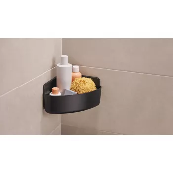tesa LAVAA suihkukori nurkkaan, mattamusta, itseliimautuva, poraton, jopa 6 kg 40518-00000-00