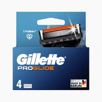 Gillette ProGlide partaterän täyttöpakkaus miehille, 4 terää, 5 tarttumatonta terää + tarkkuustrimmeri, Lubrastrip, yhteensopiva Fusion5-kahvojen kanssa 8001090456366