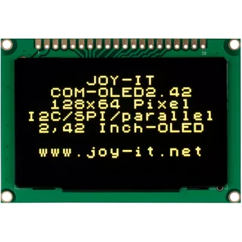 JOY-IT COM-OLED2.42 2,42 tuuman OLED-näyttömoduuli 128x64, valkoinen, SPI/I2C, SSD1309