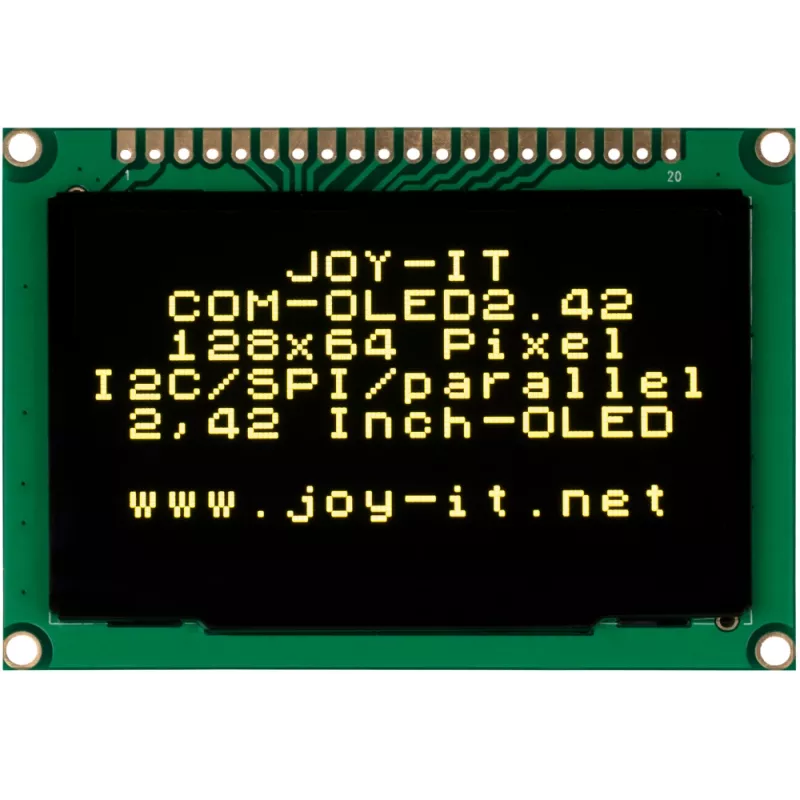 JOY-IT COM-OLED2.42 2,42 tuuman OLED-näyttömoduuli 128x64, valkoinen, SPI/I2C, SSD1309