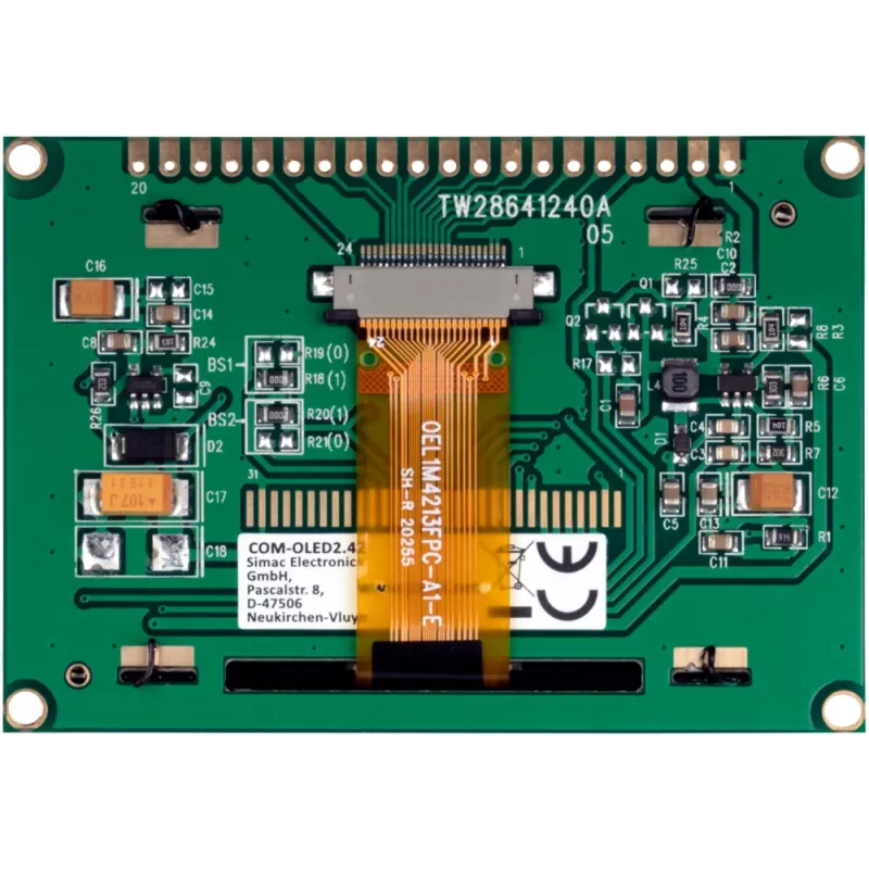 JOY-IT COM-OLED2.42 2,42 tuuman OLED-näyttömoduuli 128x64, valkoinen, SPI/I2C, SSD1309
