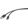Renkforce RF-4535908 USB 3.2 Gen 1 -kaapeli, USB-A - USB-C, 3 m, musta