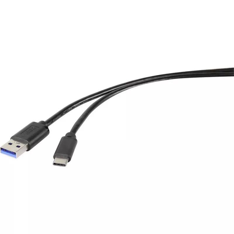 Renkforce RF-4535908 USB 3.2 Gen 1 -kaapeli, USB-A - USB-C, 3 m, musta