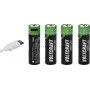 VOLTCRAFT AA Mignon Li-Ion -akku 2000 mAh 1,5 V 4 kpl:n pakkaus USB-C-lataustoiminnolla (VC-17275570)