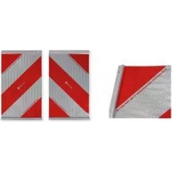 IWH heijastava varoitusmerkintä nostolavalle, punainen/valkoinen, itseliimautuva, 133 x 133 mm, 1 kpl (097620)