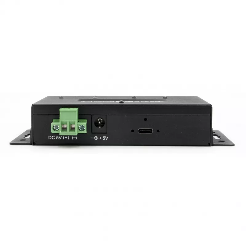 EXSYS EX-1240HMVS Industrial 4-porttinen USB 3.2 Gen 2 -keskitin, DIN-kiskoon asennettava, metalli