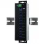 EXSYS EX-1110HMVS-WT teollinen 10-porttinen USB 3.2 Gen 1 -keskitin, DIN-kiskoon asennettava, metalli, 5Gbps