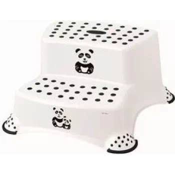keeeper kids Igor Panda 2-portainen jakkara, valkoinen pandapainatuksella, 120 kg kantavuus, liukumattomat jalat 1003110024100