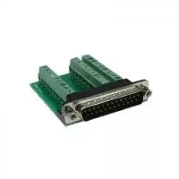 EXSYS EX-49025 D-SUB 25-pin uros - 27-pin ruuviliitinlohko adapteri, vihreä/hopea
