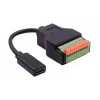 EXSYS EX-49124 USB-C -liitäntä 10-pin ruuviliitinriviliittimeen -adapterikaapeli painonapilla, USB 3.2 Gen 1, 15 cm