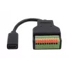 EXSYS EX-49124 USB-C -liitäntä 10-pin ruuviliitinriviliittimeen -adapterikaapeli painonapilla, USB 3.2 Gen 1, 15 cm