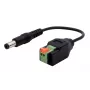 EXSYS EX-49140 DC-virtapistoke 5,5x2,1mm 2-napaiseen liitinriviliittimeen -adapterikaapeli, 15 cm, painonappi