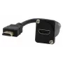 EXSYS EX-49162 HDMI Type-A liitäntä pistokkeeseen -adapterikaapeli, 20 cm, 4K, High Speed Ethernetillä, musta