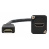 EXSYS EX-49162 HDMI Type-A liitäntä pistokkeeseen -adapterikaapeli, 20 cm, 4K, High Speed Ethernetillä, musta