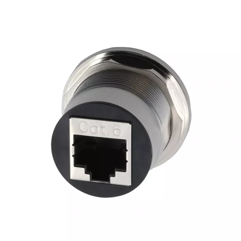 EXSYS EX-49196 metallinen RJ45-paneeliasennussovitin, naaras–naaras