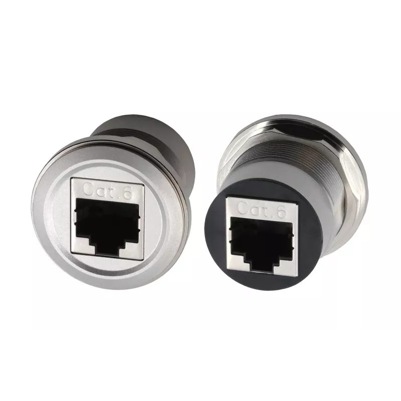 EXSYS EX-49196 metallinen RJ45-paneeliasennussovitin, naaras–naaras