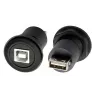 EXSYS EX-49213 paneeliasennettava adapteri USB-B liitäntä USB-A liitäntään, USB 2.0, metallikehys