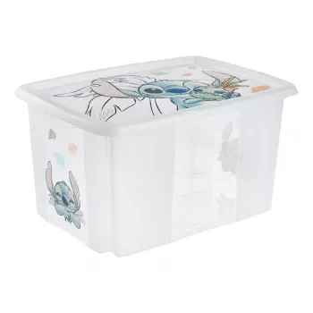 keeeper säilytyslaatikko karolina Stitch, 45 litraa pinottava/sisäkkäin asetettava laatikko kannella, läpinäkyvä PP, 1 kpl 1223900131900