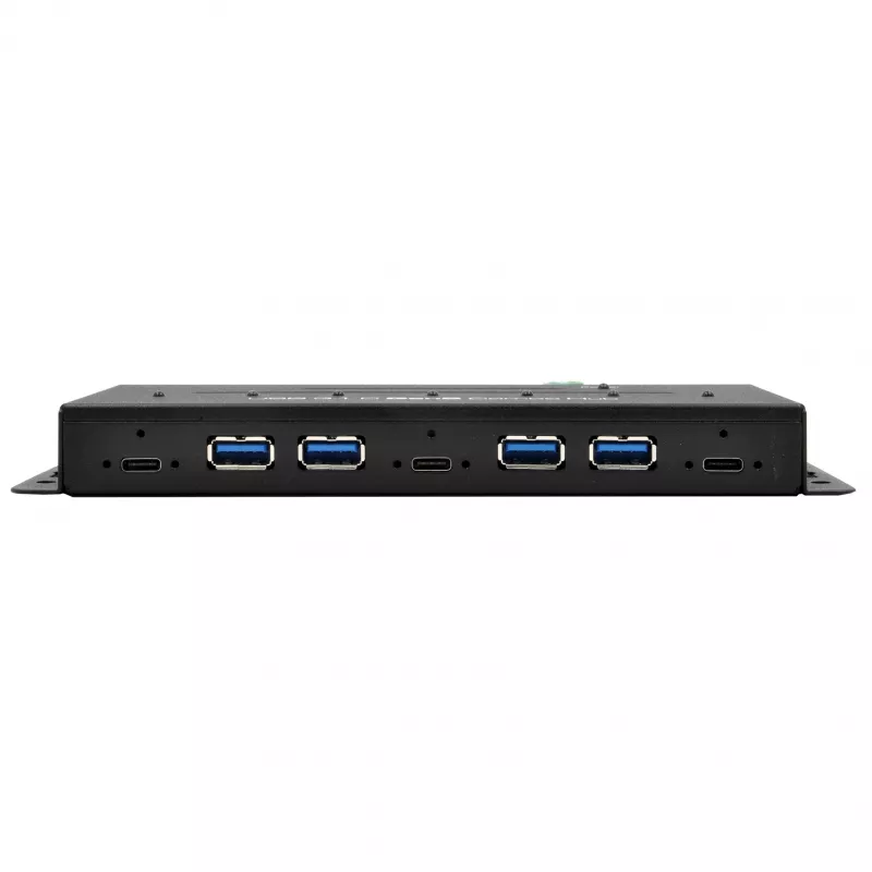 EXSYS EX-1247HMVS 7-porttinen USB 3.2 Gen 2 teollisuuskeskitin DIN-kiskokiinnityksellä