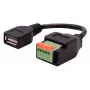 EXSYS EX-49128 USB-A liitäntä 5-pin ruuviliitinriviliittimeen adapterikaapeli painonapilla, USB 2.0, 15 cm