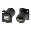 EXSYS EX-49157 D-tyypin USB 2.0 asennusadapteri, USB-B liitäntä USB-A liitäntään