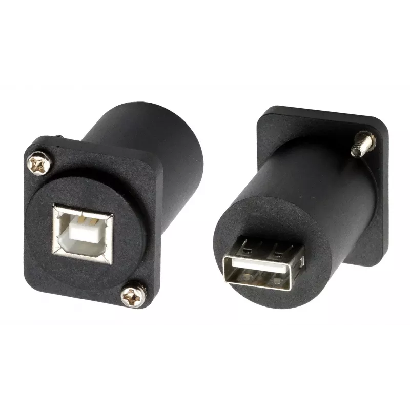 EXSYS EX-49157 D-tyypin USB 2.0 asennusadapteri, USB-B liitäntä USB-A liitäntään