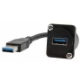 EXSYS EX-49164 USB 3.2 Gen 1 D-tyypin asennusadapterikaapeli, USB-A uros liitäntään, 20 cm, musta