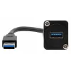 EXSYS EX-49164 USB 3.2 Gen 1 D-tyypin asennusadapterikaapeli, USB-A uros liitäntään, 20 cm, musta