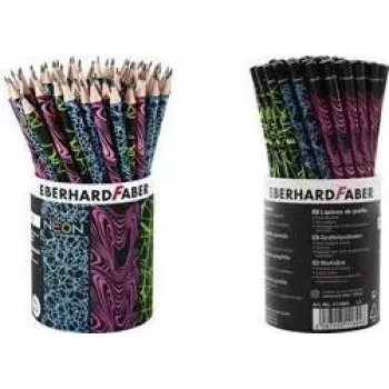 FABER-CASTELL EBERHARD FABER NEON HB grafiittikynät, 72 kpl pakkaus pyöreä kotelo, 2,0 mm lyijy, puuvapaa 511899